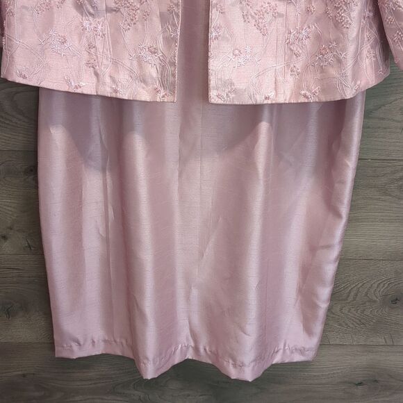 Positive Attitude Rose Pink Dress And Jacket Set Womens Plus Size 16W - Picture 3 of 12